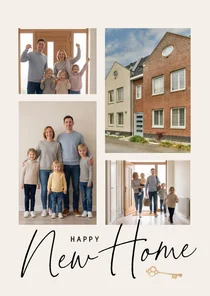 Fotokaart new home verhuisd nieuwe woning sleutel