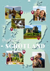 Fotokaart rondreis door Schotland met plattegrond