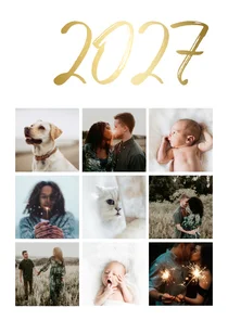 Fotokaart stijlvol '2027' goud