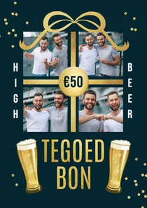 Fotokaart tegoedbon cadeau high beer bier fotocollage