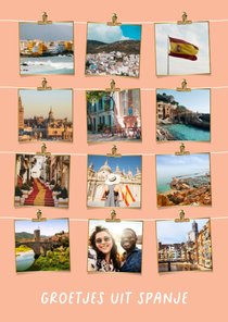Fotokaart vakantie collage twaalf foto's groetjes uit