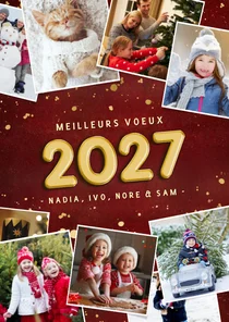 Franstalige nieuwjaarskaart met fotocollage