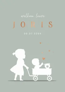 Geboortekaart Silhouet zus groen