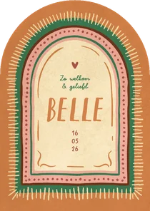 Geboortekaartje bohemian boogkaart zomer trend