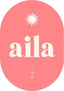 Geboortekaartje koraal met zon in ovalen vorm