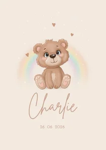 Geboortekaartje lief klein beertje