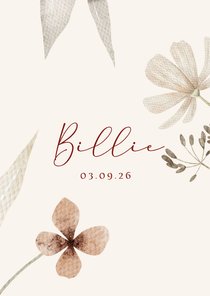 Geboortekaartje met vintage tekeningen