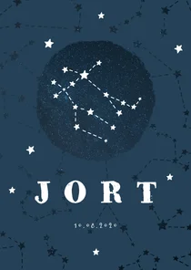 Geboortekaartje sterrenbeeld tweelingen universum