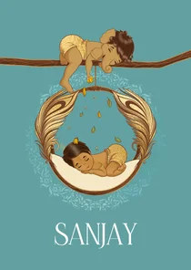 Geboortekaartje van Ganesha met een Indiaas kindje