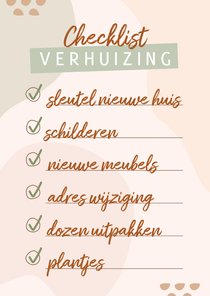 Gefeliciteerd nieuwe woning kaart verhuischecklist