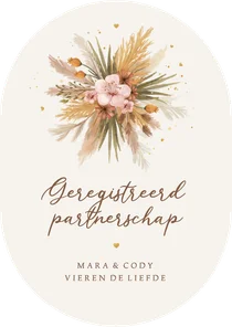 Geregistreerd partnerschap uitnodiging bohemian feestje 