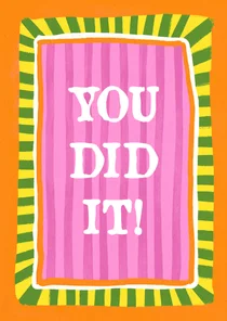Geslaagd felicitatie kleurrijk you did it typo gouache verf