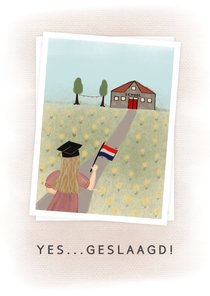 Geslaagd kaart ansichtkaart illustratie