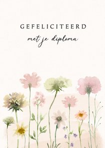 Geslaagd kaart bloemenveld