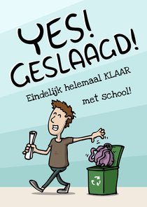 Geslaagd kaart eindelijk klaar met school