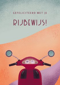 Geslaagd kaart felicitatie voor scooter rijbewijs 