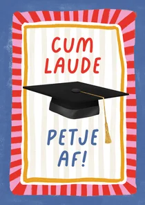 Geslaagd kaart gefeliciteerd petje af 'Cum Laude' diploma
