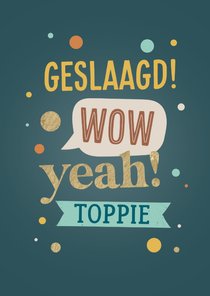 Geslaagd kaart met typografische tekst