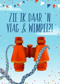 Geslaagd-kaart met verrekijker