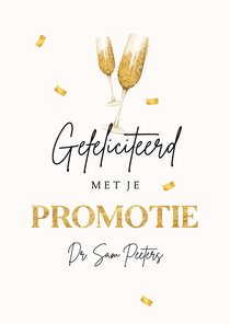 Geslaagd kaart promotie champagne confetti