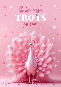 Geslaagd kaart trots als een pauw hartjes algemeen