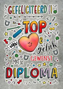 Geslaagd kaart van harte gefeliciteerd diploma