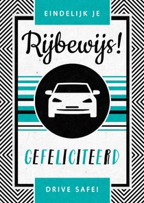 Geslaagd rijbewijs felicitatie auto stoer