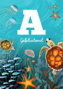 Geslaagdkaart voor zwemdiploma A met zeedieren