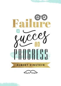 Gezakt kaartje Einstein quote succes in progress