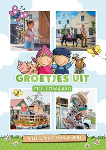 Gezellige fotocollage kaart 'Groetjes uit Molenwaard'