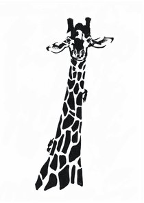 Giraffe illustratie zwart-wit