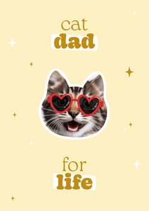 Grappig vaderdagkaartje cat dad met foto