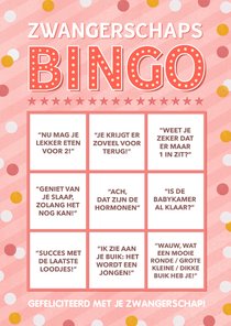 Grappige felicitatie zwangerschaps bullshit Bingo kaart