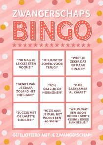 Grappige felicitatie zwangerschaps bullshit Bingo kaart