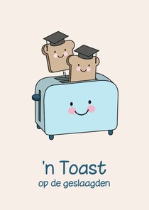 Grappige geslaagdkaart met broodrooster toast