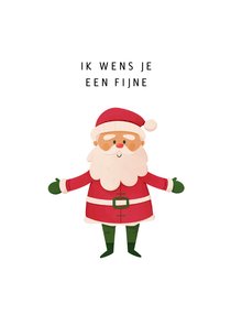 Grappige kerstkaart kerstman kerstboom