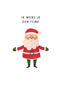 Grappige kerstkaart kerstman kerstboom