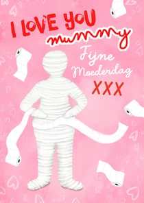 Grappige moederdagkaart met mummie