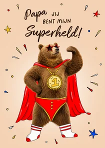 Grappige superheld kaart voor vaderdag