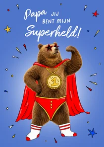 Grappige superheld kaart voor vaderdag