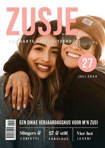 Grappige tijdschrift cover verjaardagskaart voor een zus