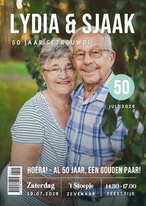 Grappige tijdschrift uitnodiging huwelijks jubileum feest