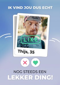 Grappige tinder valentijnskaart met foto en naam voor man