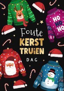 Grappige uitnodiging foute kerst kersttruien dag bedrijf