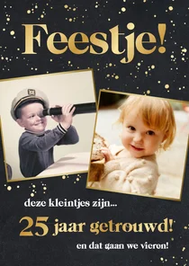 Grappige uitnodiging jubileum - deze kleintjes zijn getrouwd