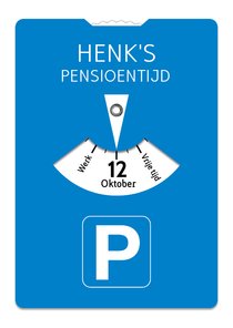 Grappige uitnodiging  parkeerkaart voor je pensioen