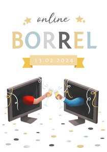 Grappige uitnodiging voor een online borrel ivm Corona