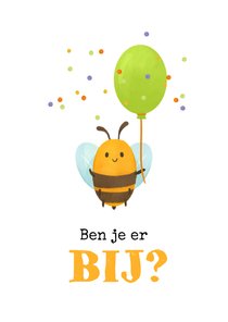 Grappige uitnodigingskaart bij confetti ballon feestje