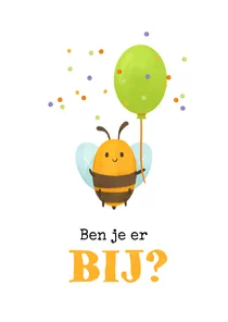Grappige uitnodigingskaart bij confetti ballon feestje