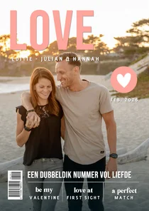 Grappige valentijnskaart in tijdschrift stijl met foto